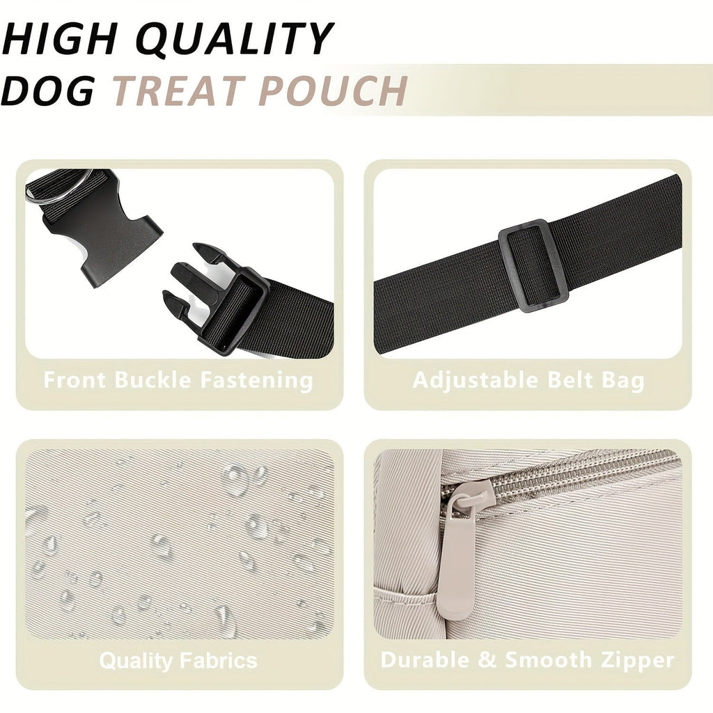 Dog Treat Pouch for Training – Waist Belt Bag with Poop Bag Dispenser, Detachable Treat Bag & Carabiner – Dog Walking Bag for Puppy Training
