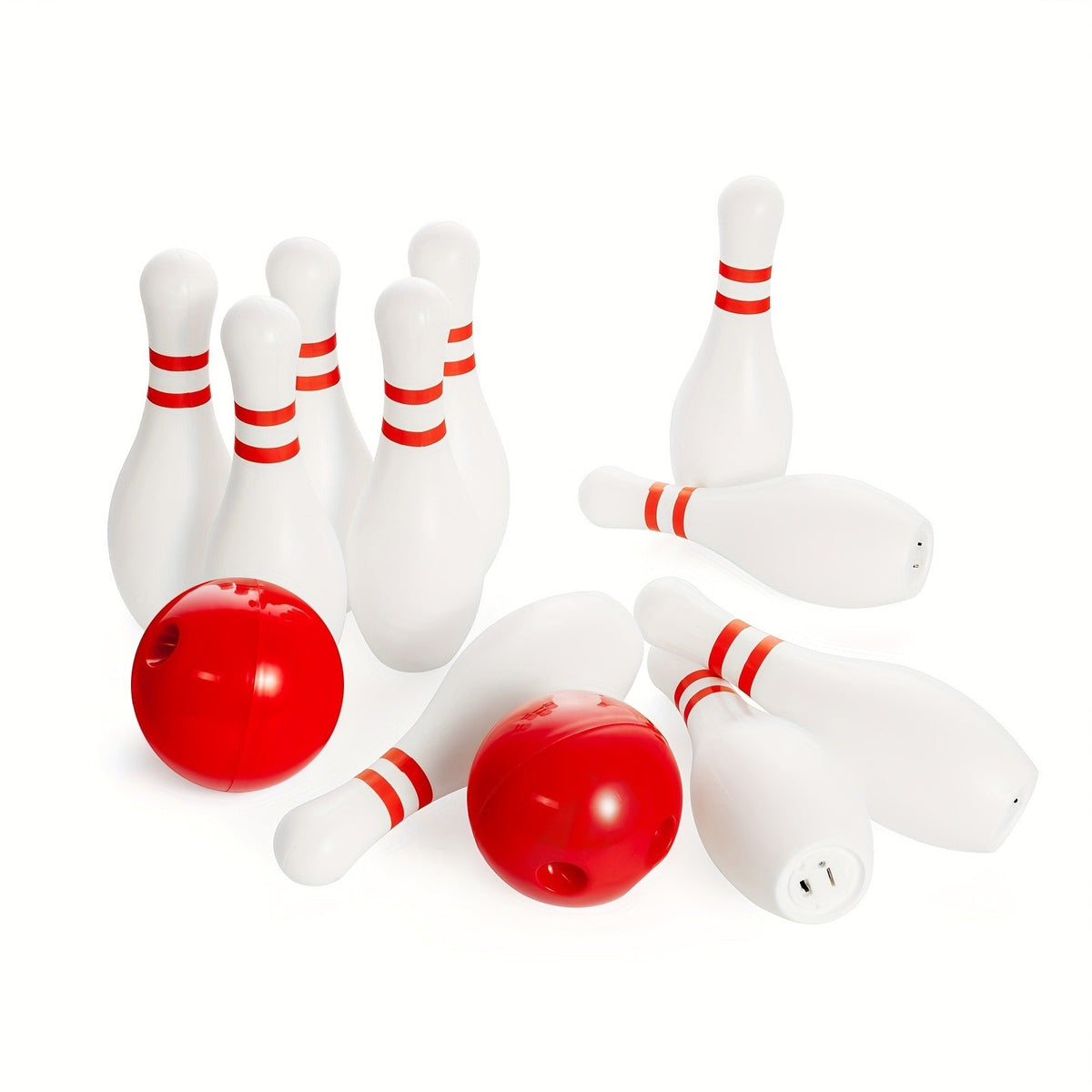 Light-Up Kids Bowling Set with 10 Pins & 2 Balls – Glowing Indoor Outdoor Bowling Game for Boys & Girls, 7.87-Inch Tall Pins