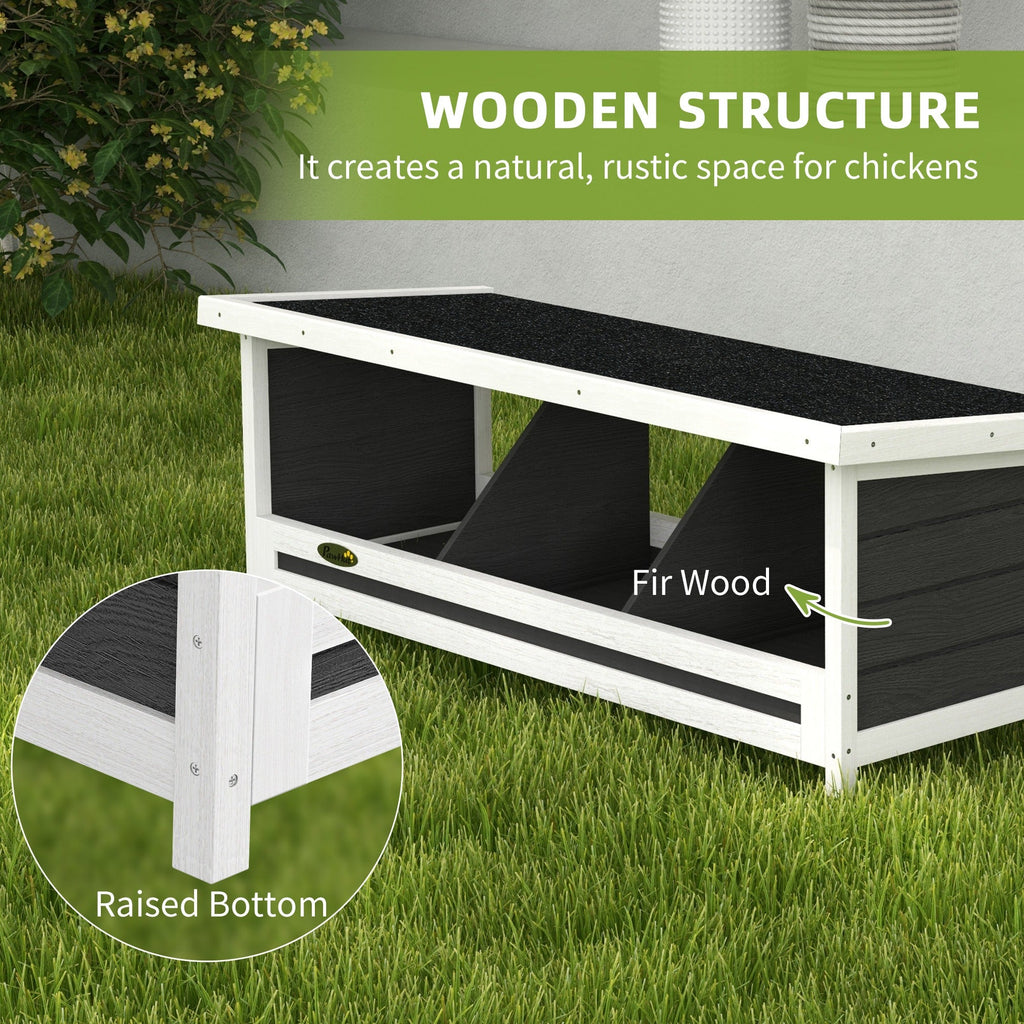 Chicken Nesting Box 3 Hole Wood Laying Box with Asphalt Roof for Hens, Indoor Outdoor Chicken Coop Nesting Boxes Fits Up to 3 Chickens