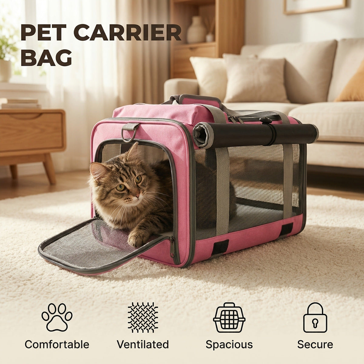 Soft-Sided Mesh-Panel Pet Carrier with Privacy Cover and Nine Color or Accessory Bundle Options