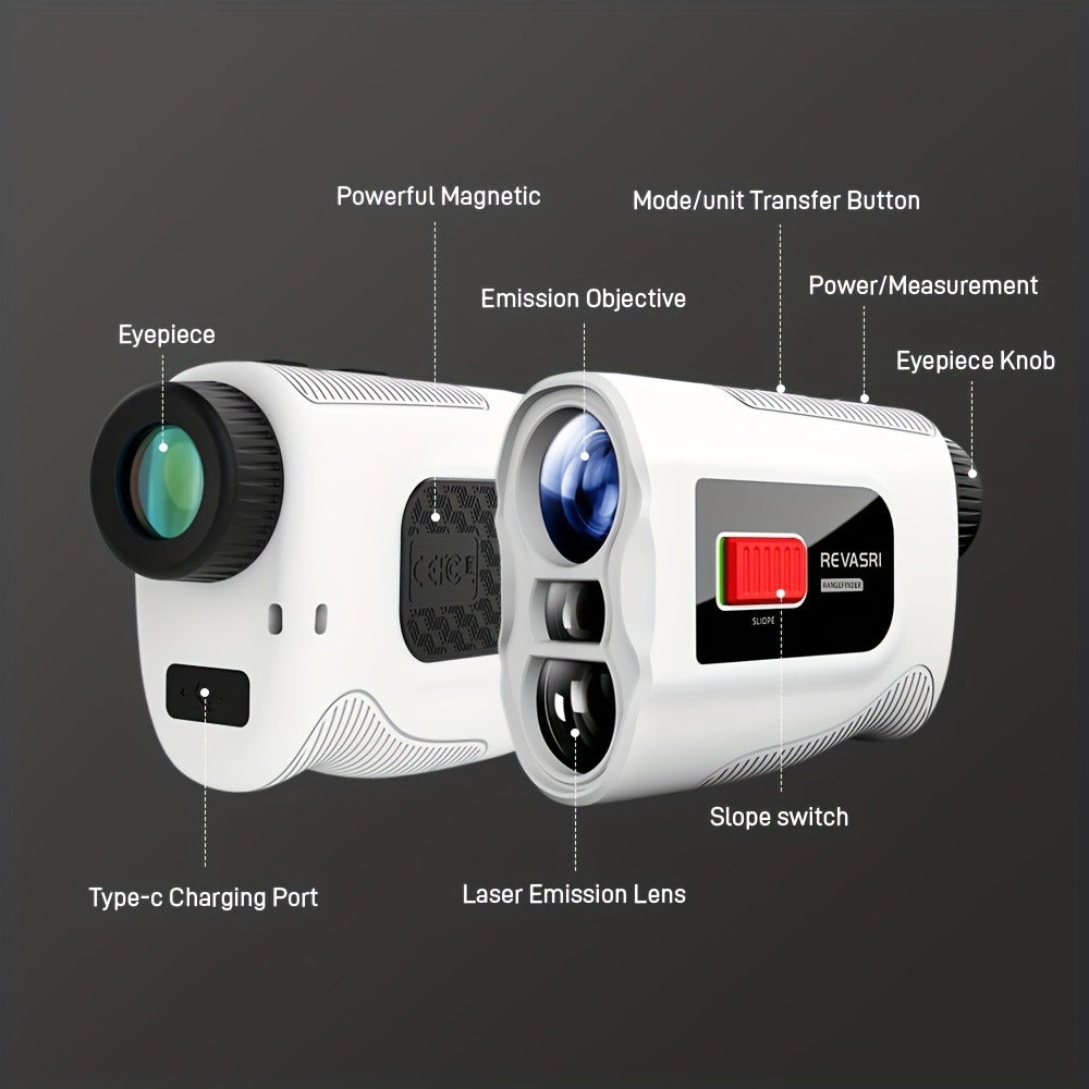 Slope Switch Golf Rangefinder 1000 Yard | 6x Magnification Laser Rangefinder with Flag Lock Vibration, Slope Compensation & Magnetic Strip