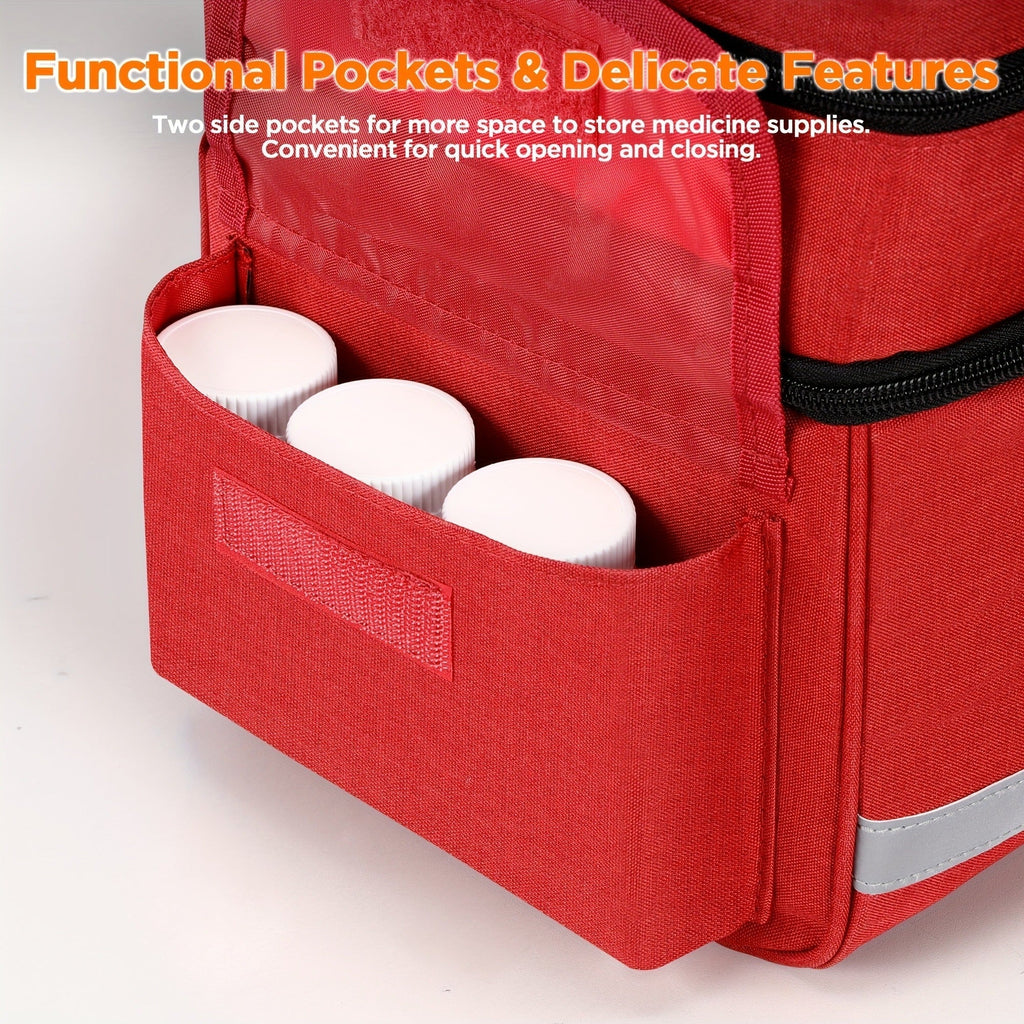 Lockable Medicine Organizer Bag with Combination Lock, Double-Layer Large Capacity Pill Bottle Storage Case for Prescription Bottles First