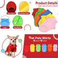 Dog Polo Shirt 6-Pack Collared T-Shirt Breathable Pullover – 100% Polyester All-Season Pet Outfit for Small Medium Dogs & Cats