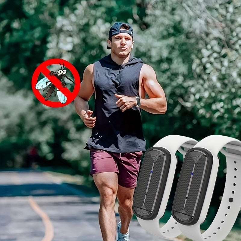 Mosquito Bracelet, Ultrasonic Soundwave Technology, USB Rechargeable, Wristband for Camping Outdoor Hiking Travel
