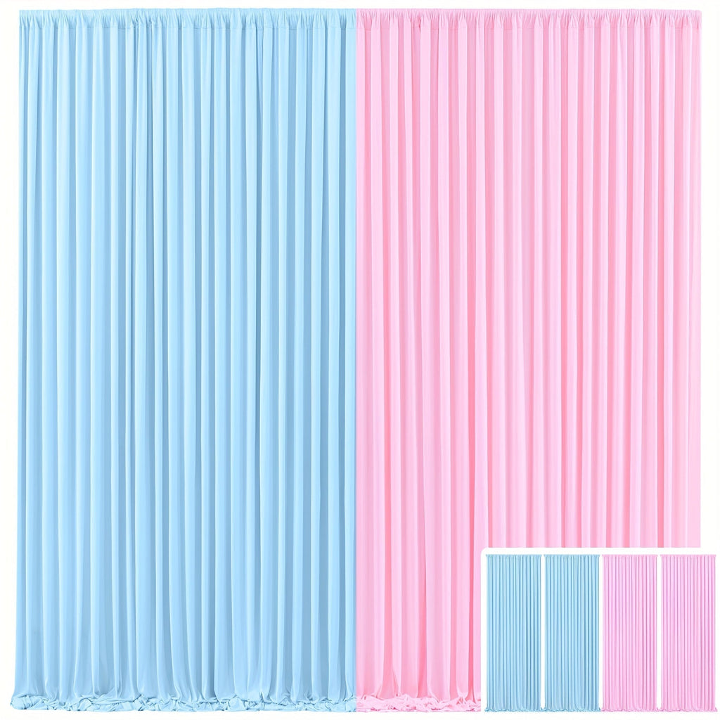 Backdrop Curtains 4 Pack 59x118 Inch, Wrinkle-Resistant Non-Transparent Party Decoration Fabric with Pole Pocket