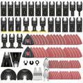 Oscillating Tool Blade Kit 98PCS Multi Tool Blades with Sanding Pads Sandpaper for Cutting Wood Plastic Metal Nails PVC Drywall Fits Most