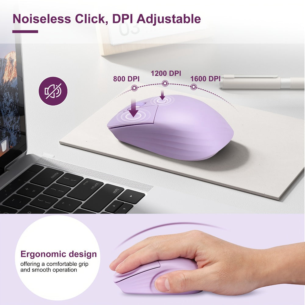 Wireless Keyboard and Mouse Combo 98 Keys Full Size, 2.4GHz, Mechanical Feel, Quiet Keys, Design for PC