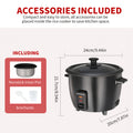 Rice Cooker & Yogurt Maker 3-Cup Nonstick, 1.5Qt Multicooker with Auto Keep, One-Touch Operation