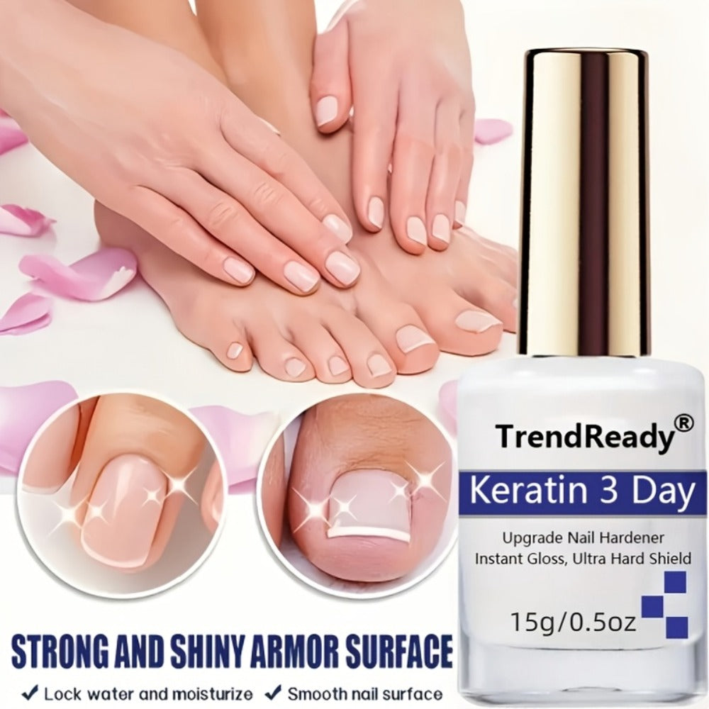 Nail Hardener for Weak Brittle Splitting Nails 2 Pack – Fast Drying White Nail Strengthener with Vitamin E
