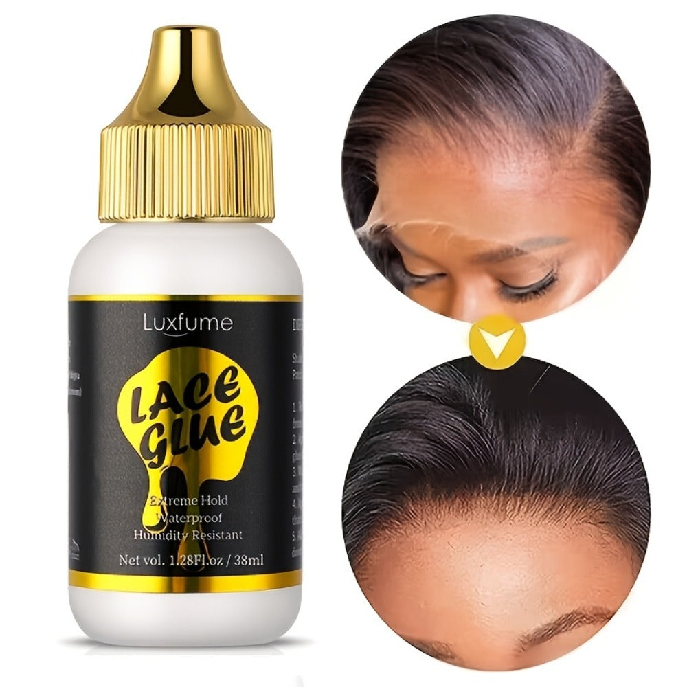 Lace Front Wig Glue Extreme Hold 3-Pack Invisible Clear Drying Liquid Adhesive for HD Lace for Home, Travel and Salon Hair Styling