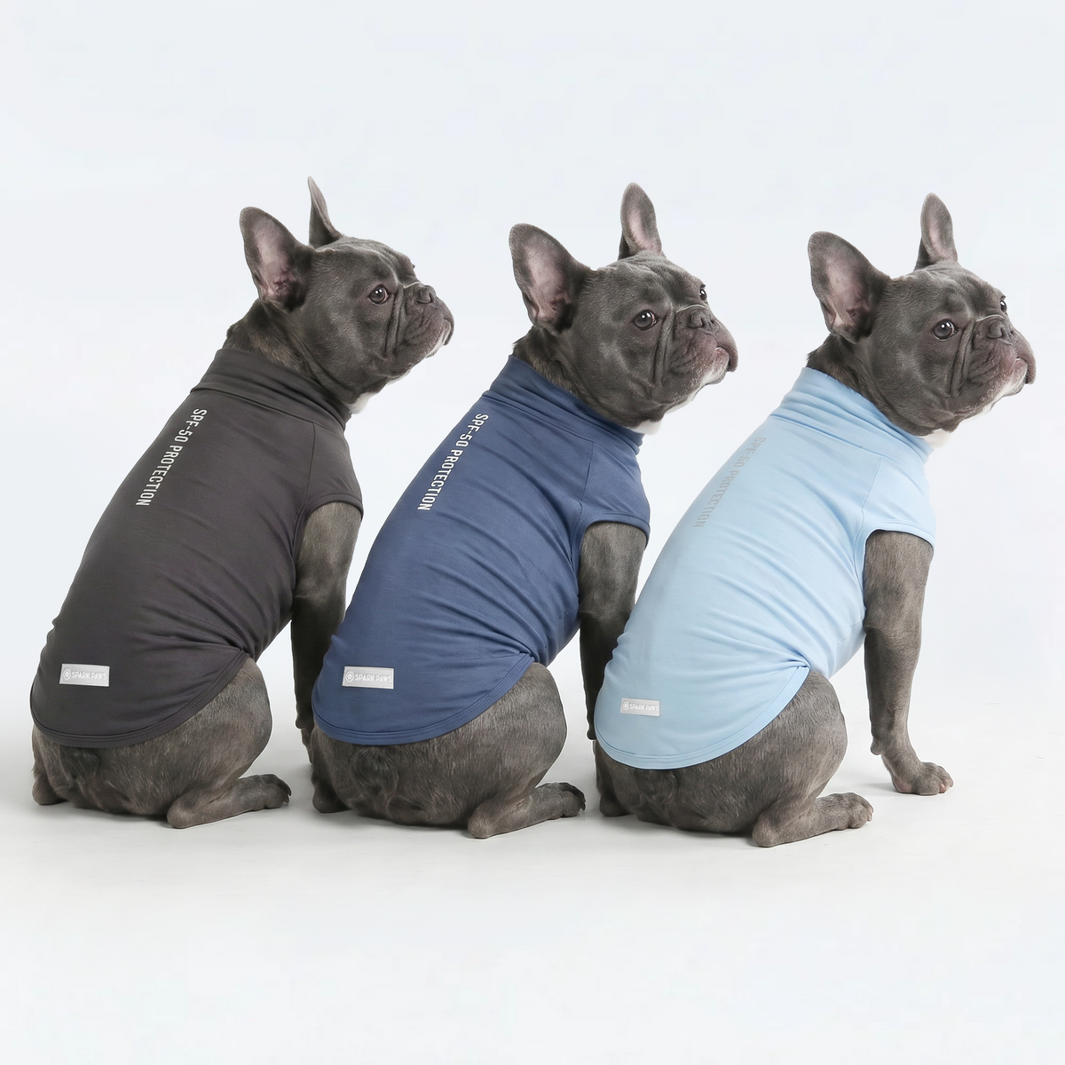 UPF 30 Dog Sun Shirt, Navy Blue Dark Grey Blue / L