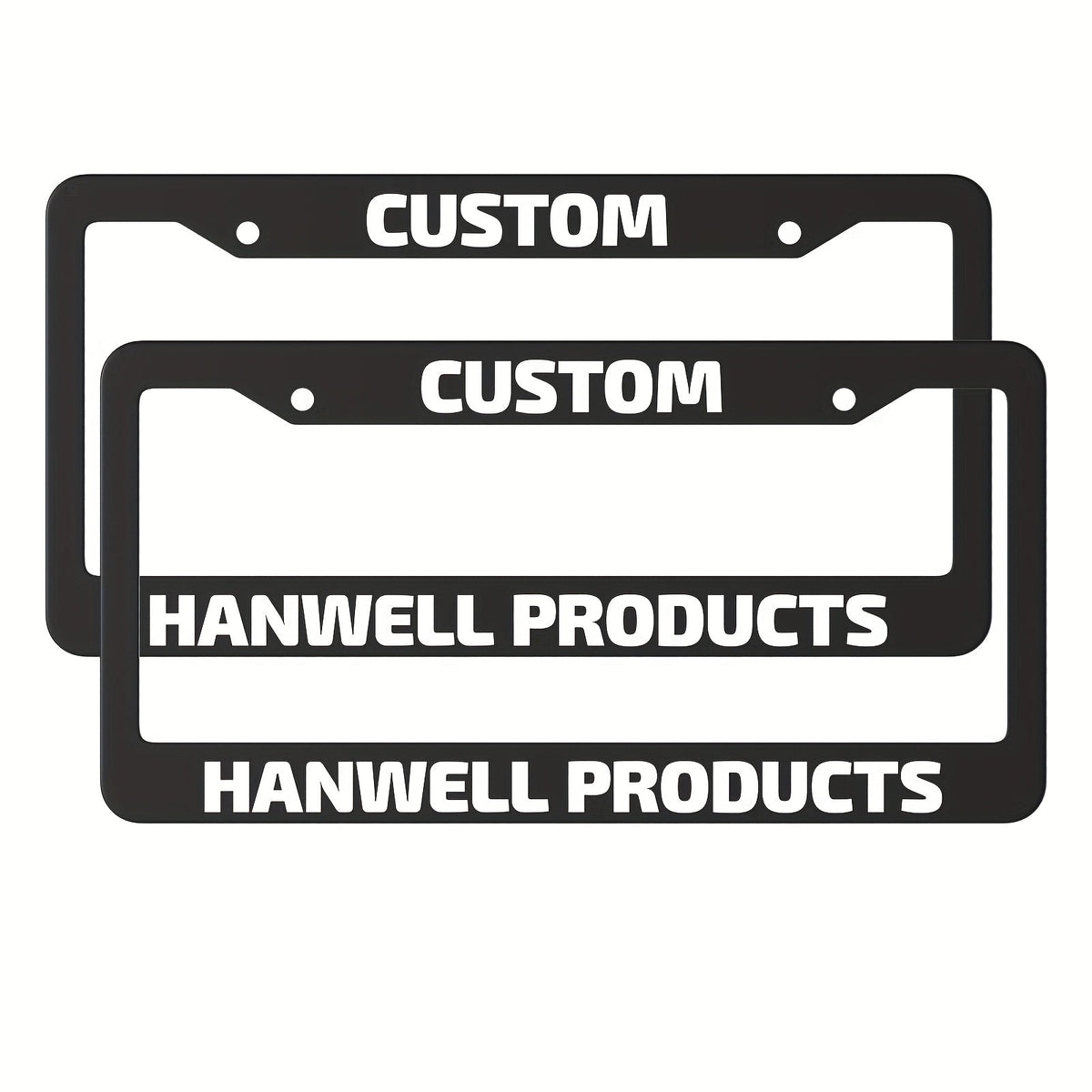Custom License Plate Frame – 6 Font Styles, Heavy-Duty Weather-Resistant Car Tag Holder, Personalized Front & Rear License Plate Border