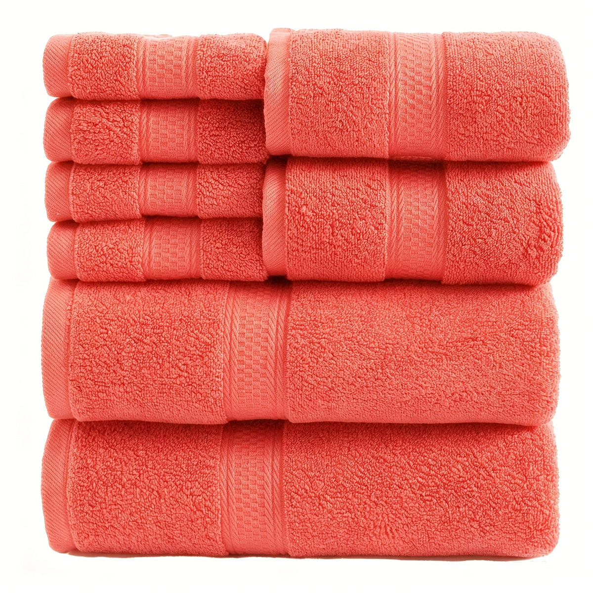 Towel Set 8 or 16 Piece Thickened Bath, Hand and Washcloth Collection in Multiple Solid Colors