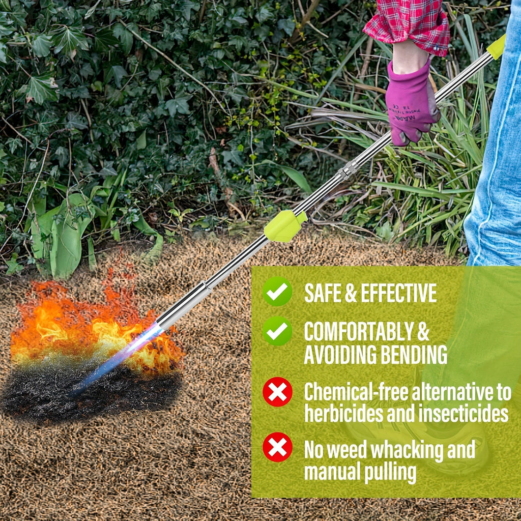 Propane Weed Torch, Flame Weeder Ice Melter Outdoor Roof Driveway for Garden, Patio and Yard Use