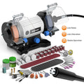 Bench Grinder 3 Inch Rotary Tool Kit 110pcs Accessories Flexible Shaft 105cm Buffer Polisher for Entryways, Bedrooms and Living Spaces