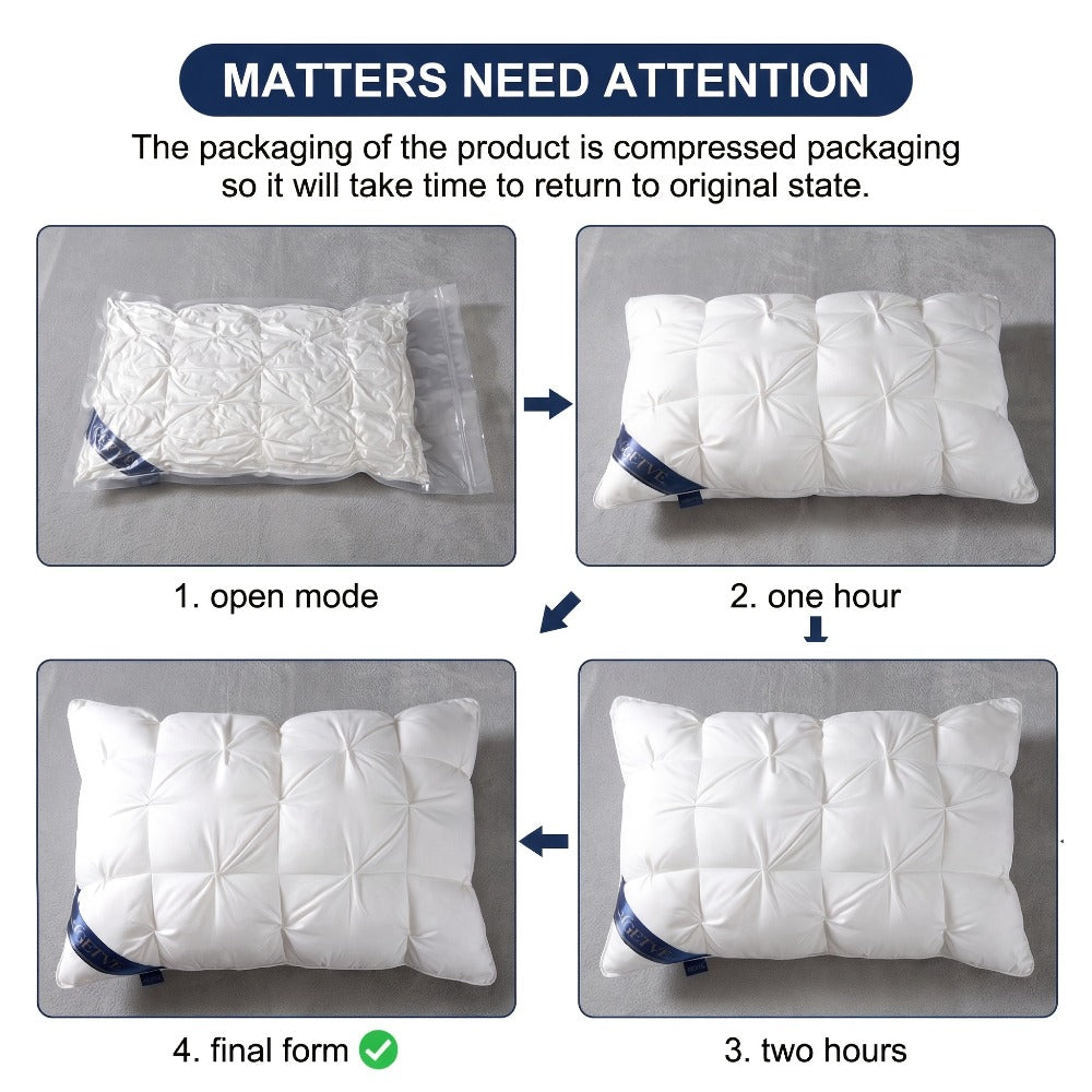Luxury Hotel Pillows 2PCS, Cool Breathable Pillow Insert, Fluffy Resilient Neck Support, Comfortable Sleeping Pillow