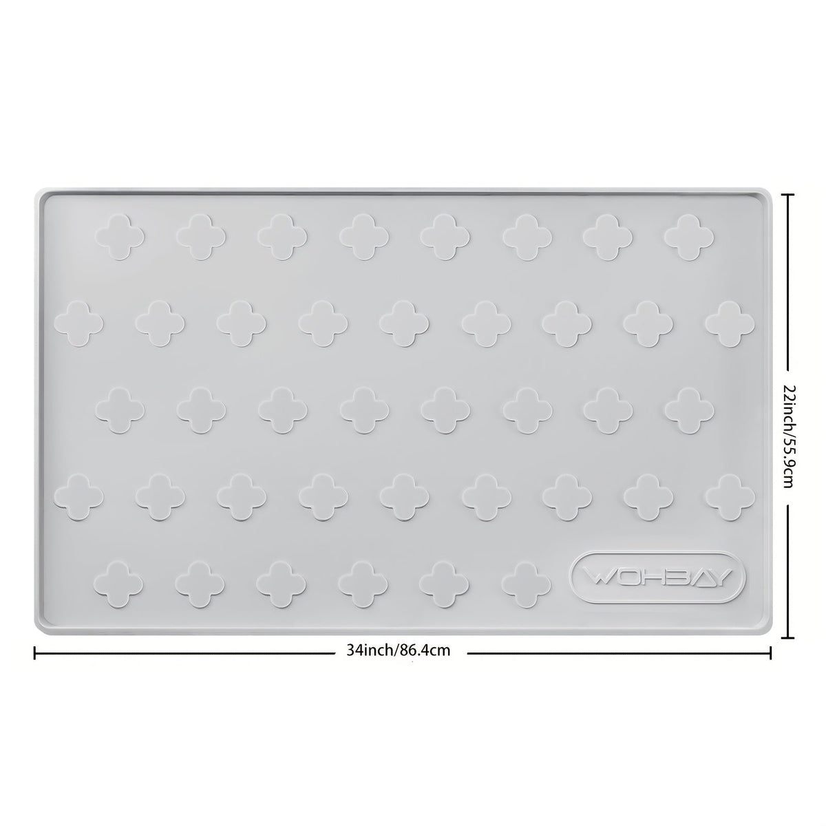 Cat Litter Mat XXL Silicone 34x22 Inch – 3-in-1 Waterproof Non-Slip Litter Trapping Mat with Raised Edges Easy Clean Foldable Pet Feeding