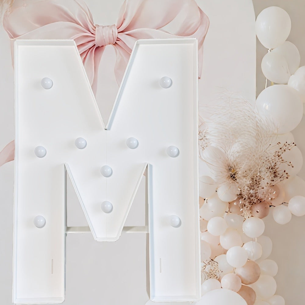 Marquee Letter Lights White LED - 3FT Light Up Letters A-Z for Birthday, Anniversary, Wedding & Party Decor