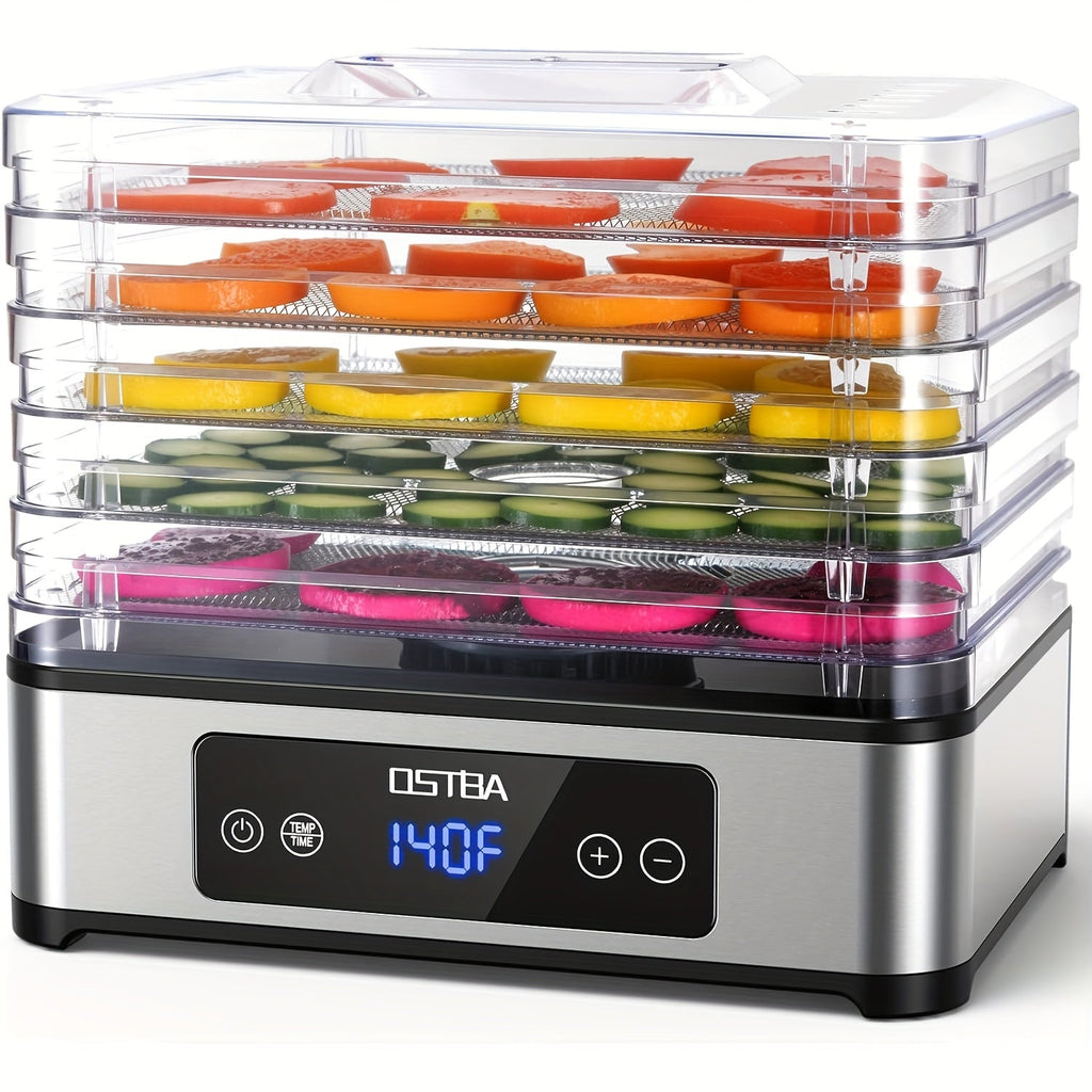 Five-Tray Digital Food Dehydrator with 420W Heating, 48-Hour Timer and 95–160°F Temperature Range