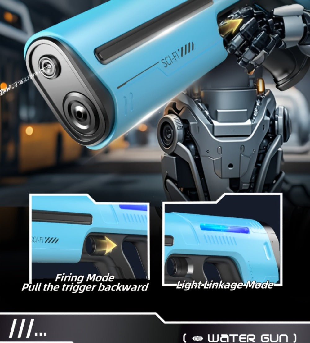 Rechargeable Electric Water Blaster with Pulse Light, Self-Fill Function and Blue, White or Brown Gift Box Options