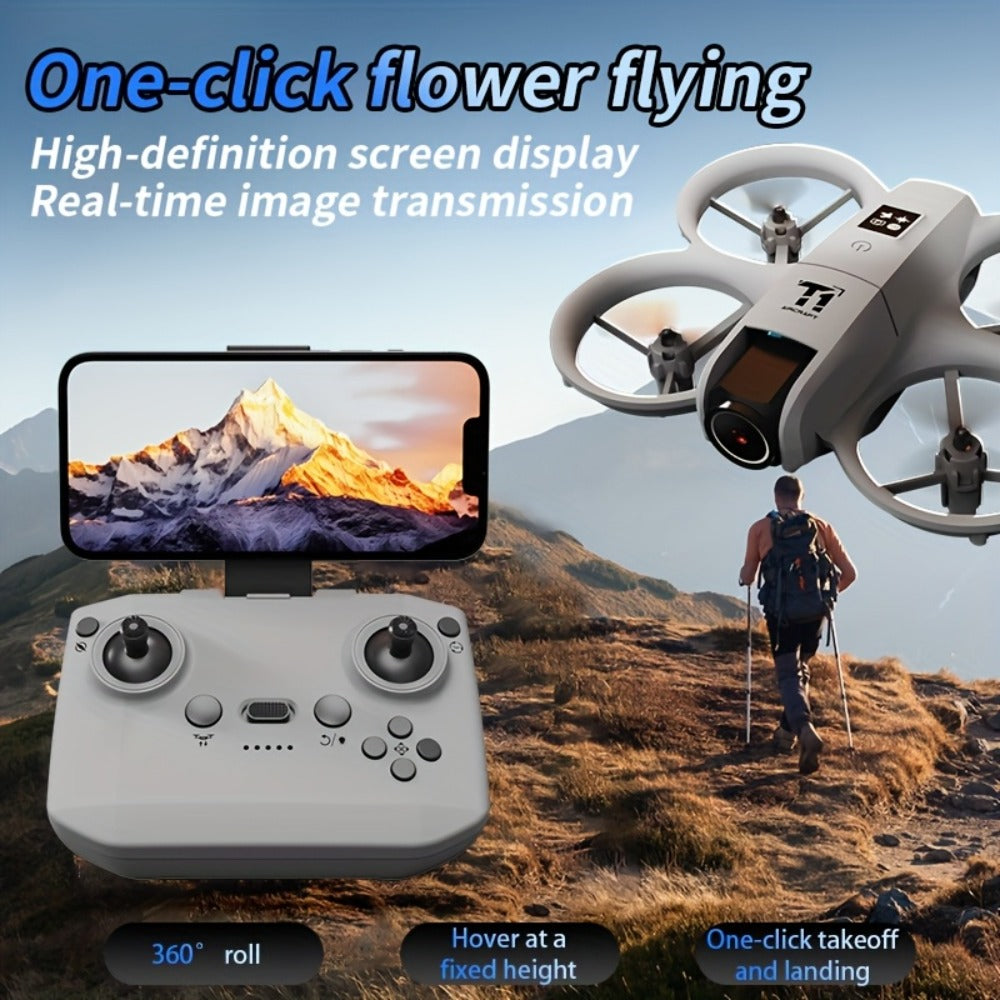 RC Drone with 4K Camera Dual Batteries Optical Flow Auto Hover Anti-Collision One-Key Return WiFi FPV Real-Time Video