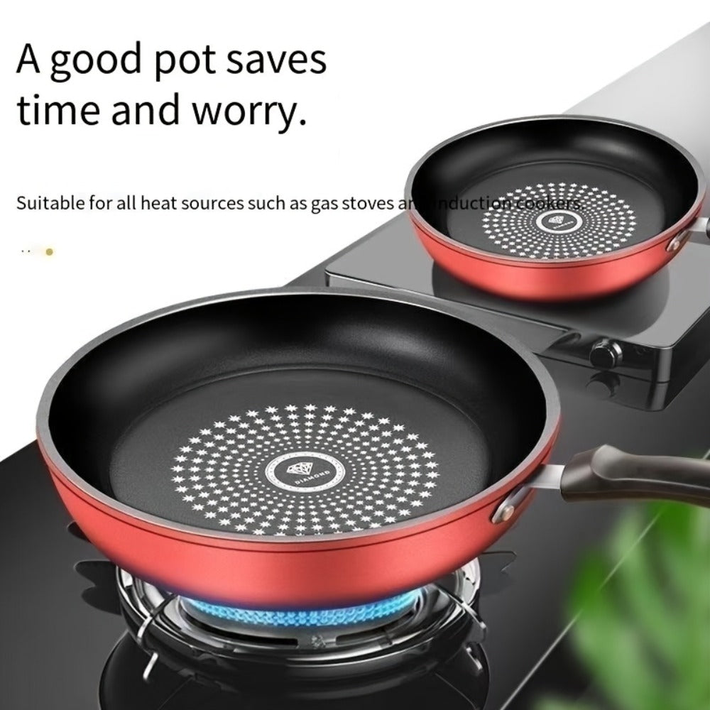 Nonstick Frying Pan with Lid 9.45 10.24 11.02 Inch Cast Iron Style Flat Bottom Skillet for Home Cooking, Dining and Outdoor Meals