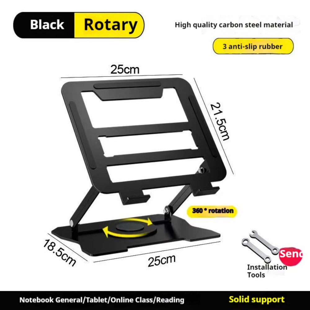 Adjustable Laptop Stand with 360-Degree Rotating Base, Ergonomic Foldable Laptop Holder for MacBook Pro Air and Laptops Up to 17 Inches