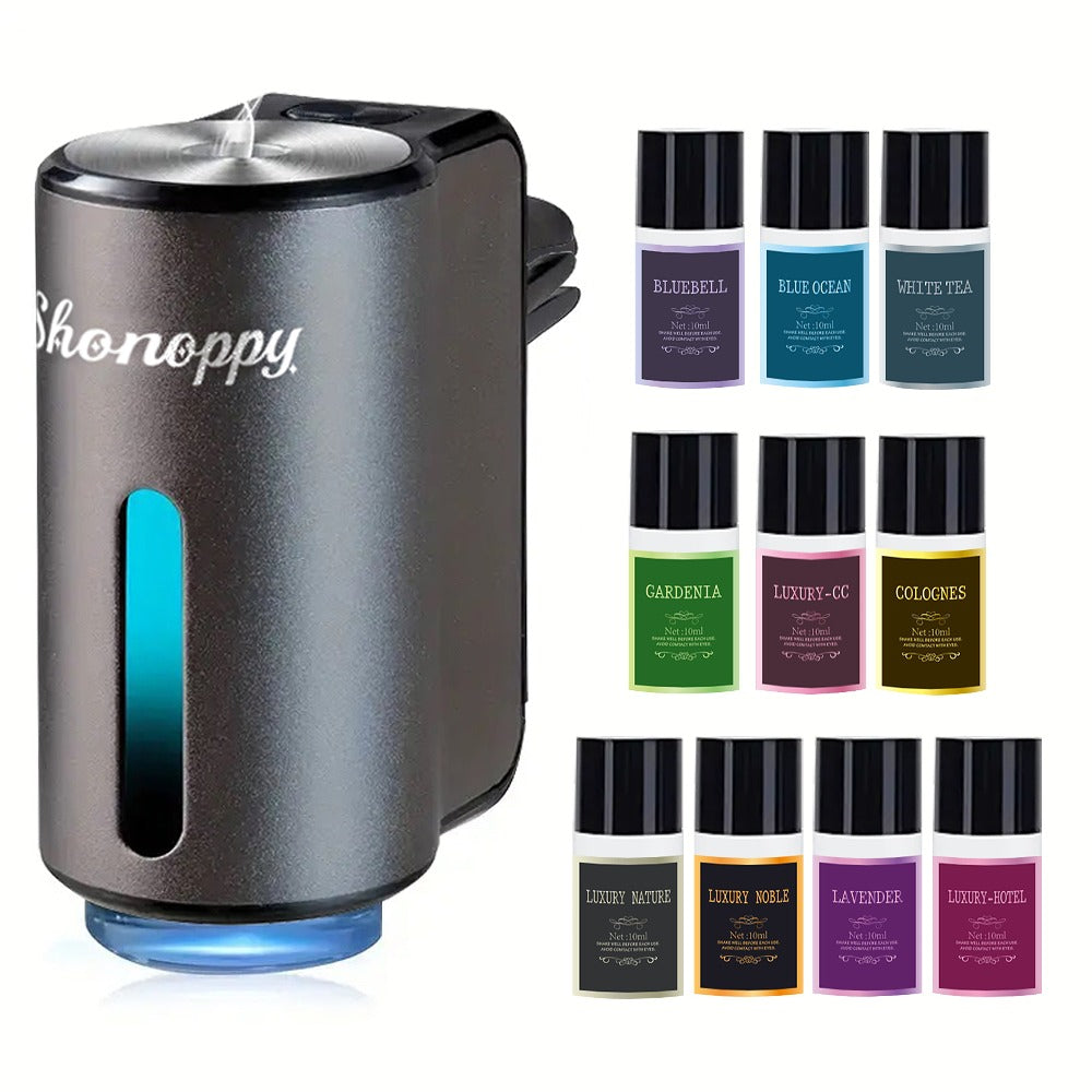 Car Essential Oils Set for Aromatherapy Diffuser – 3/6/10 Bottles 0.34oz Each, 7 Scents, Adjustable Vent Clip Air Freshener