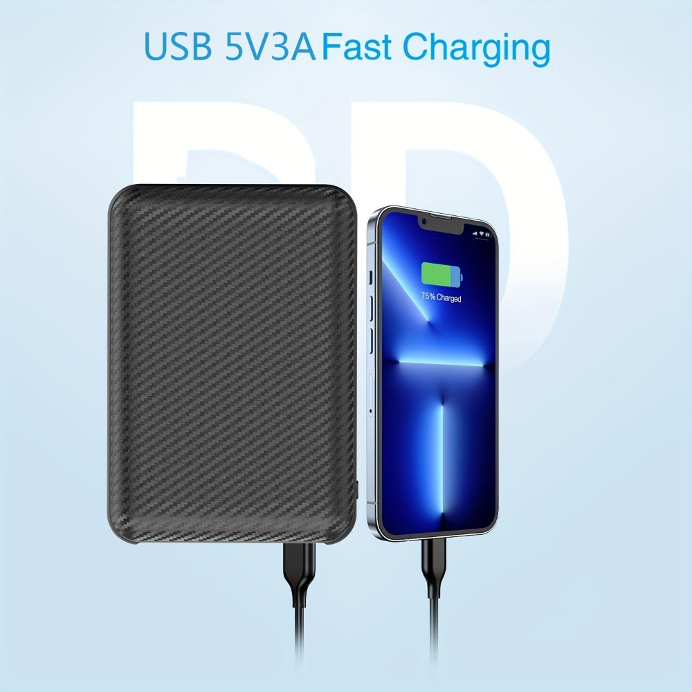 Power Bank 20000mAh 5V/3A for Fan Vests with USB-C Input/Output and USB-A 5V/2A Port for Cooling Garments