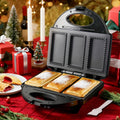 Electric Pocket Pie Maker with Crust Cutter – Dual Non-Stick Cooking Plates, Easy Press Iron for Homemade Snacks, Desserts
