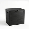 35- or 75-Gallon Outdoor Deck Box with Hinged Lid, Side Grips and Black or Beige Model Options
