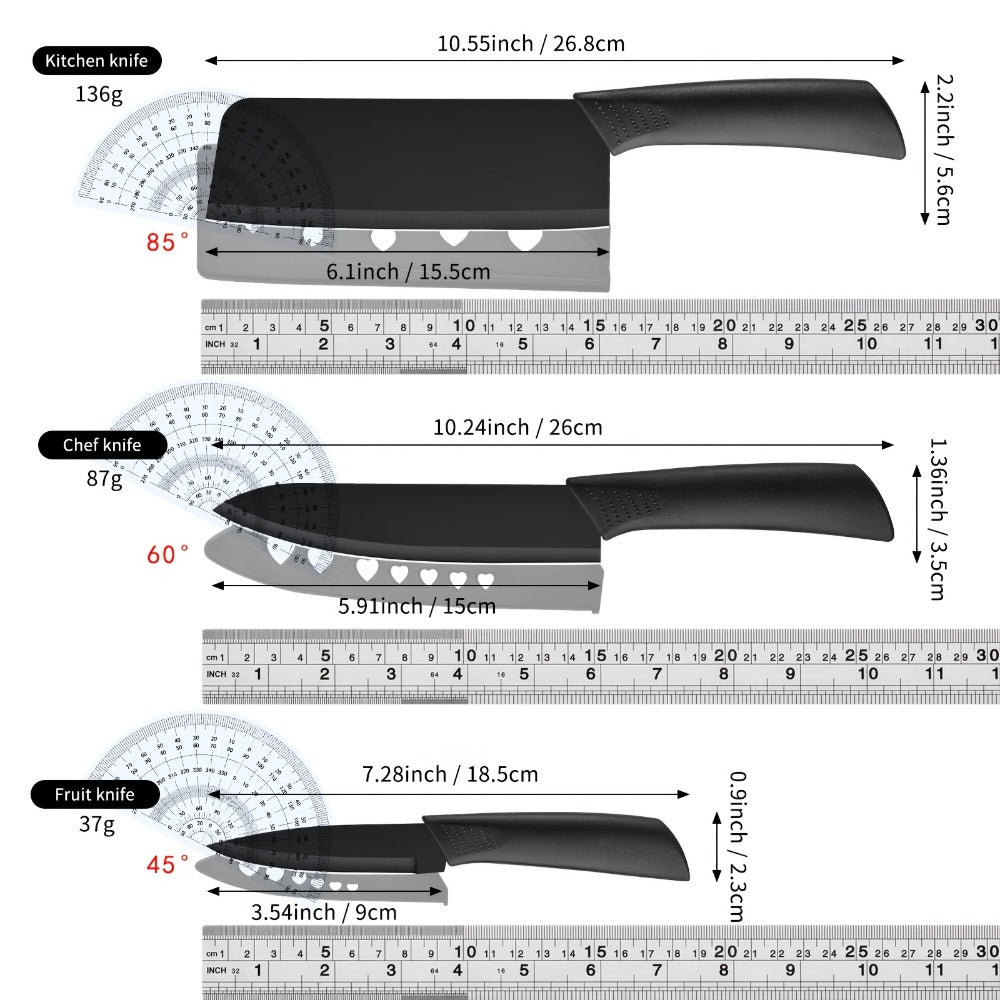 Kitchen Knife Set 4- or 7-Piece Forged Stainless Steel with Boning, Slicing, Butcher Knives, Shears and Rack Options