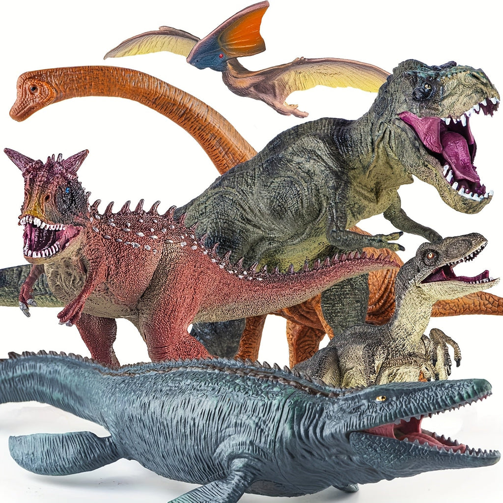 Jumbo Dinosaur Toys Set of 6, Realistic Large Dinosaur Figures for Kids, Dino World Playset for Boys & Girls Ages 3+