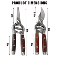 Garden Scissors 2-Pack Pruning Shears Set Curved and Straight Bypass Blades 8-Inch Ultra Sharp Plant for Garden, Patio and Yard Use