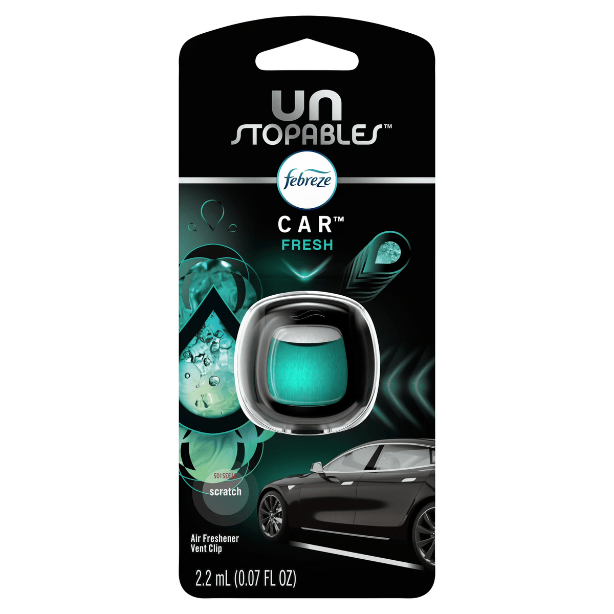 Car Vent Clip Air Freshener 3-Pack – Febreze Auto Odor Eliminator, Unstopables Fresh, Evening Woods & Laundry Fresh