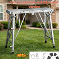 Aluminum Work Platform Height Adjustable Folding Portable Scaffold Bench Wide Base Safety Railing for Garden, Patio and Yard Use