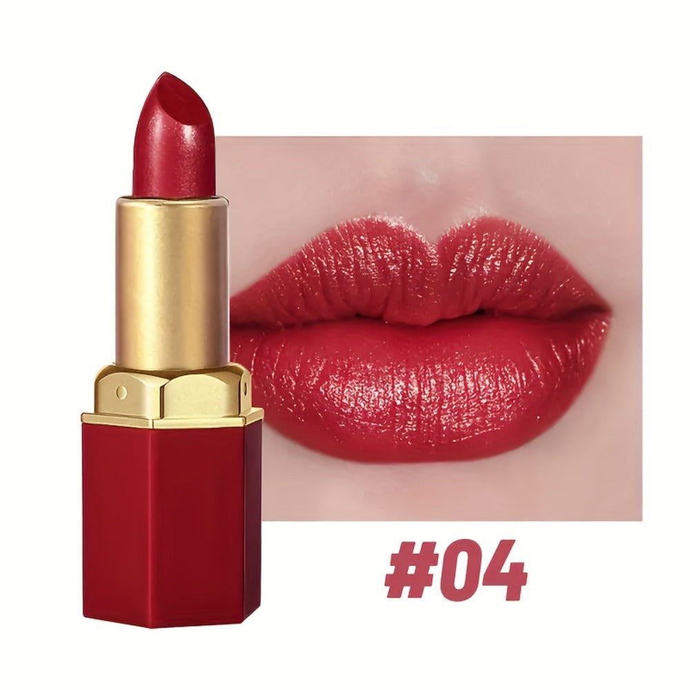 Lipstick Set, Vivid Veu 6-Piece Glossy Cream Bullet Collection with Pink, Rose, Berry and Mauve Colors