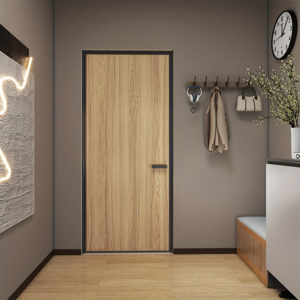 Wood Grain Door Sticker Self-Adhesive Removable Peel & Stick Door Wrap Film Vinyl Decal, for Entryways, Bedrooms and Living Spaces