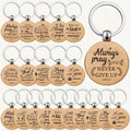 Keychain Set 100-Piece Engraved Wood Bible Verse Discs with Stainless Steel Split Rings and Ten Message Designs
