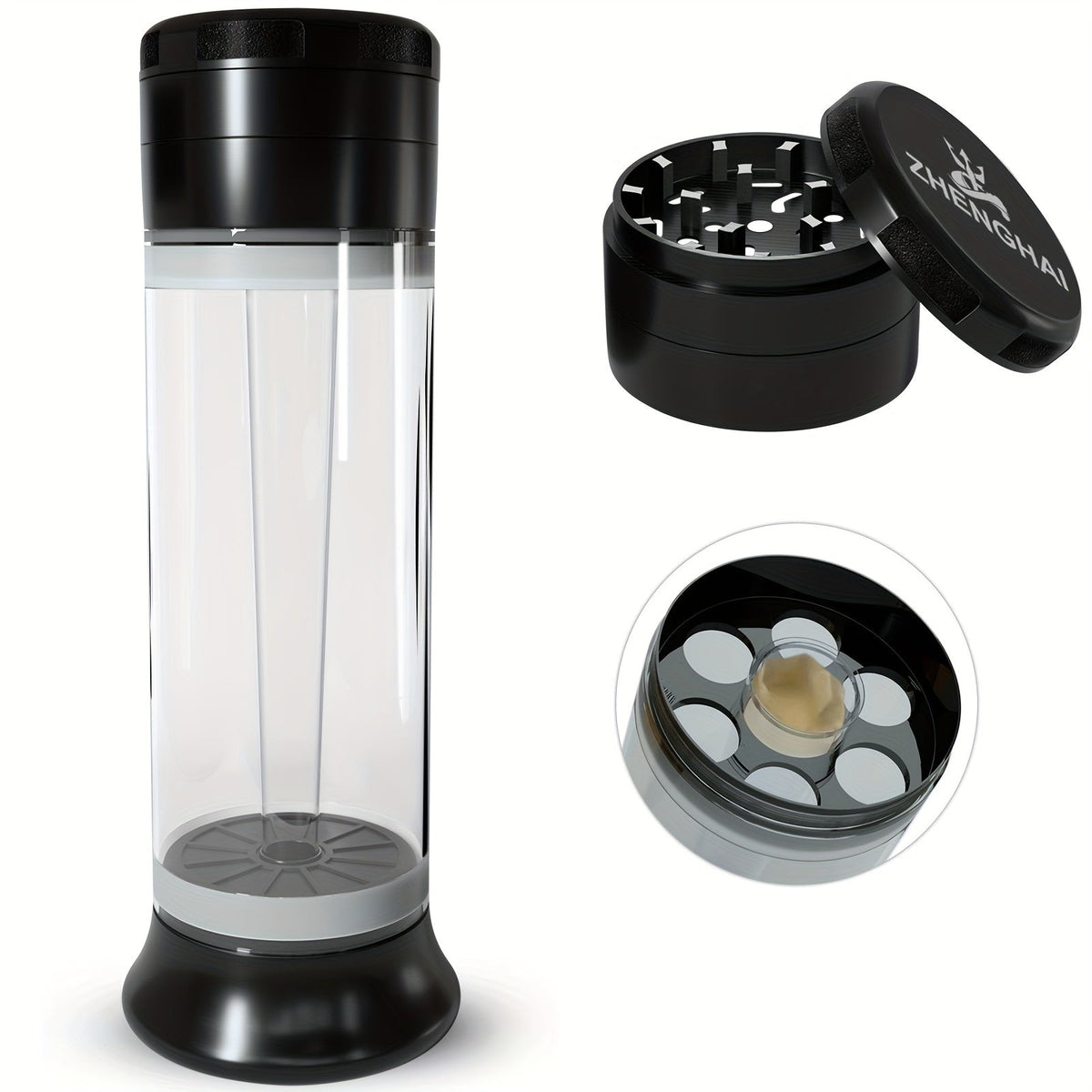 3-in-1 Zinc Alloy Spice Grinder Pre-Rolled Cone Loader 6-Hole Storage Rolling Machine for Entryways, Bedrooms and Living Spaces