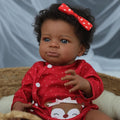 Reborn Doll, 20-Inch Cloth-Body Figure with Vinyl Limbs, Hand-Implanted Curly Hair and Gray Outfit
