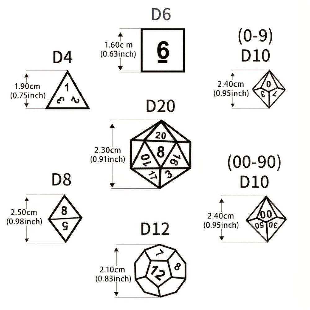 DnD Dice Set 49pcs Dragon Pattern Polyhedral Dice 7 Sets with Pouches with the Listed Color, Size or Set Options for Everyday Use