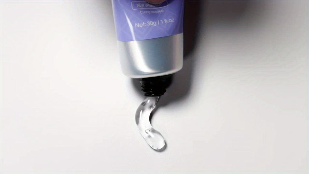 Solid Nail Glue Gel for Press On Nails 30g with UV Nail Lamp, Gel Nail Glue for Acrylic Nails, Gel Tips & 3D