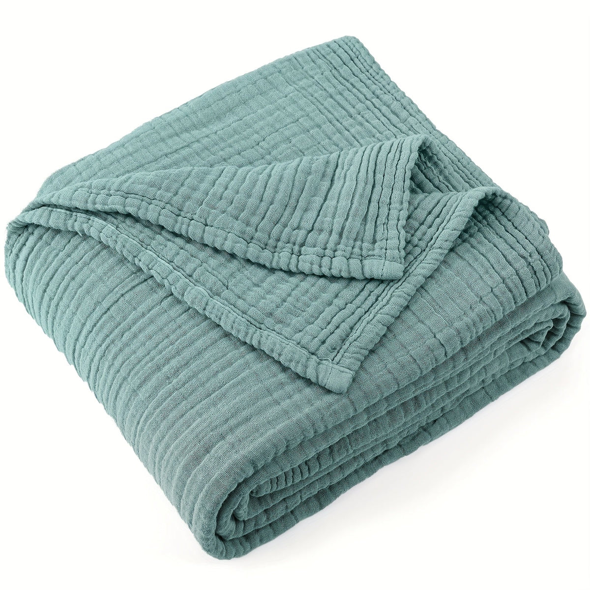 Muslin Blanket 100% Cotton 6-Layer, Breathable Gauze Throw for Couch & Bed, All Season, 13 Colors