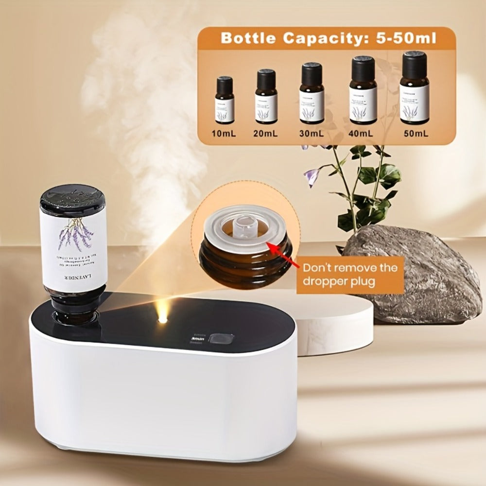Waterless Essential Oil Diffuser, Smart Aroma Diffuser with 3 Modes, Auto Cycle Atomizer & Colorful LED Lights for Home Office Car Yoga