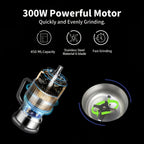 Electric Coffee Grinder 300W 25000RPM, 8-Blade Stainless Steel Spice & Grain Mill for Coffee Beans