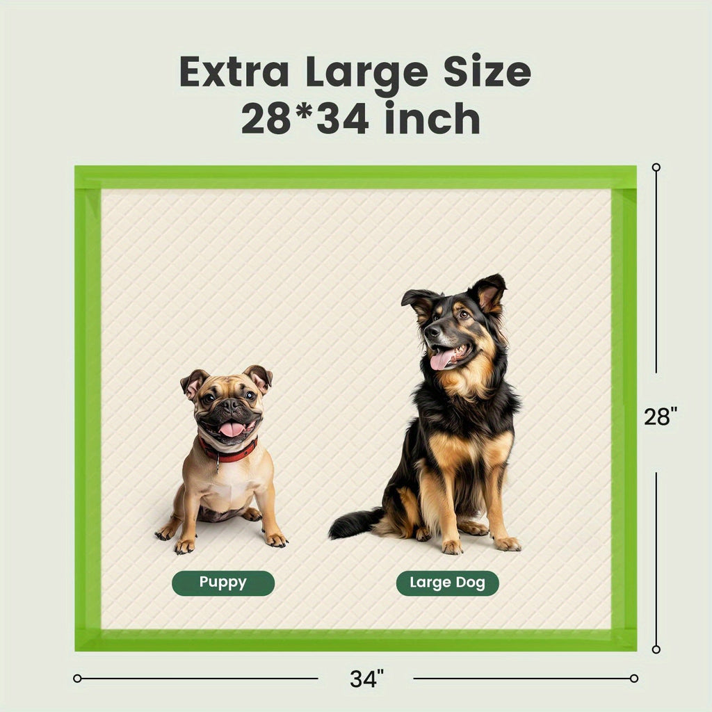 Puppy Pee Pads Jumbo Extra Large for Big Dogs – 6-Layer Heavy Duty Leakproof & Odor Control, Quick-Dry Super Absorbent Training Pads