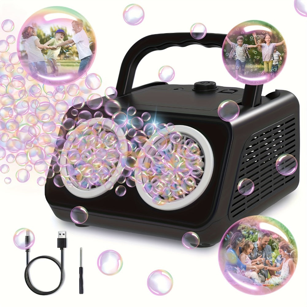 Dual-Wheel Electric Bubble Machine with Black, White, Black Classic or White Classic Color Options