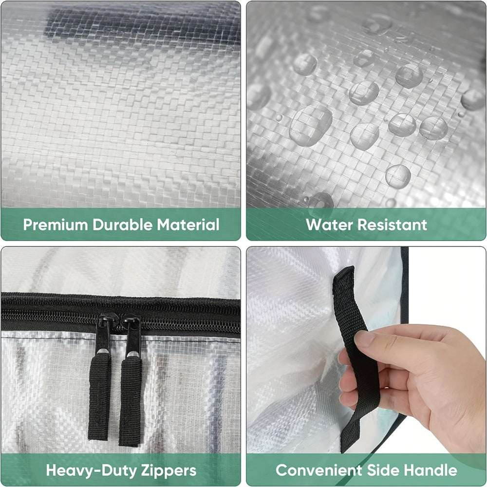 Moving Bags Set of 6, Oversized Storage Totes with Reinforced Handles & Snap-Close Lid, Space Saver Bags for Clothes