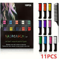 Temporary Hair Chalk Comb Set 11pcs 10 Colors Hair Dye for Bath Time, Home Spa and Personal Care